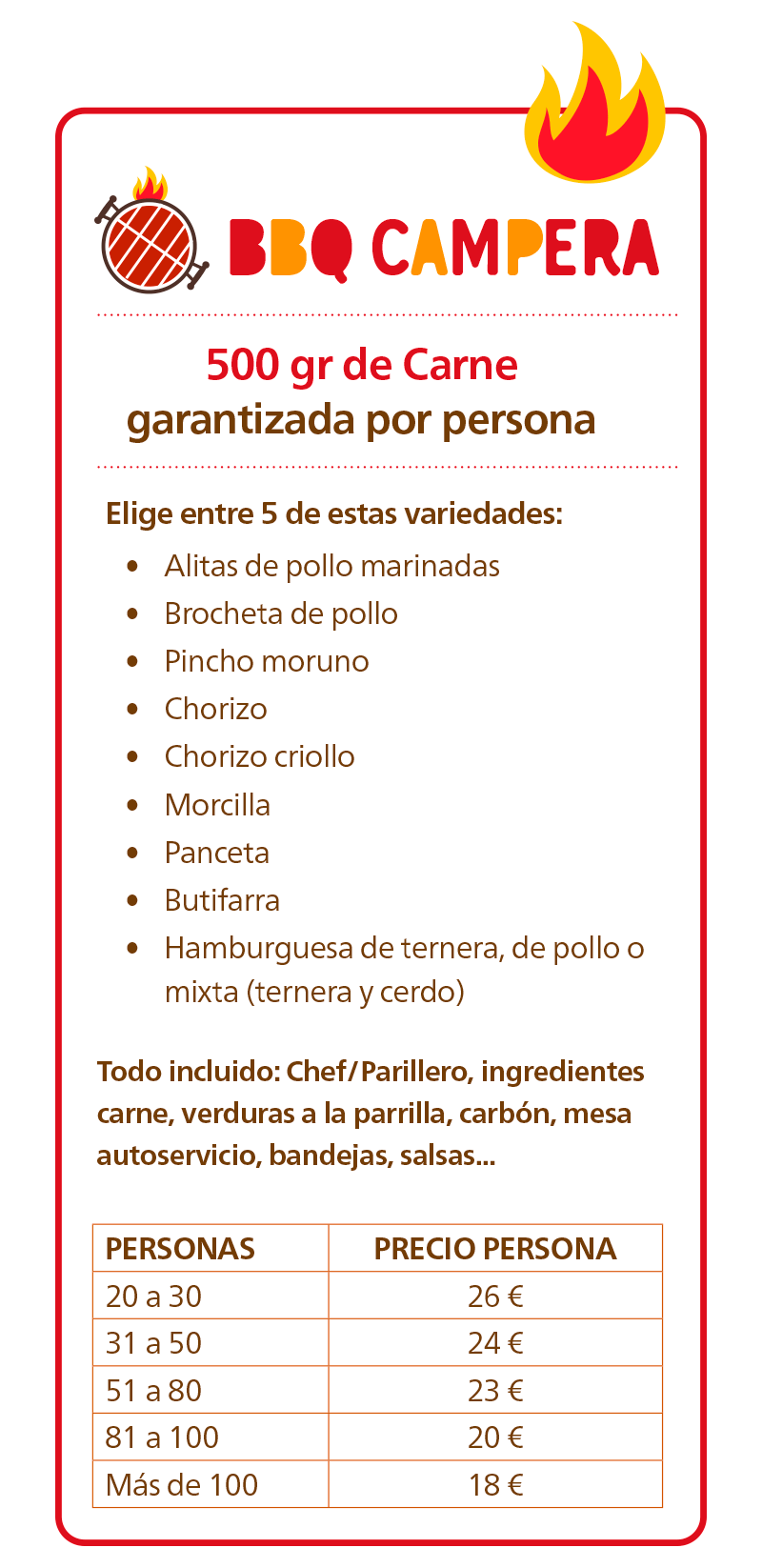 Precio Barbaco a Domicilio Campera